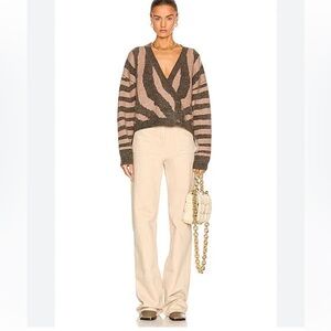 Remain Birger Christensen Zebra Jacquard Wool& Mohair Cardigan